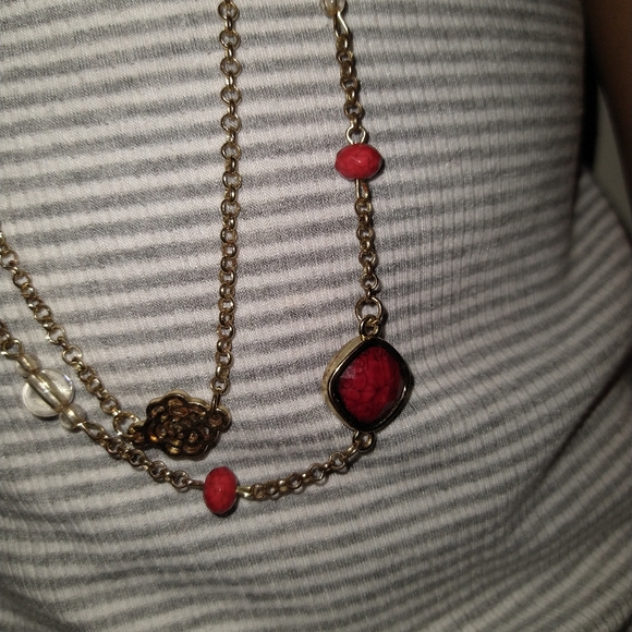 Chaps long gold layered necklace - Picture 5 of 8